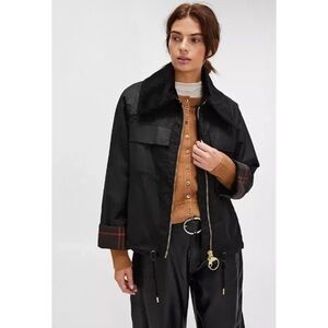 Barbour green with brown collar Beauly Waxed Jacket Black/Classic NEW